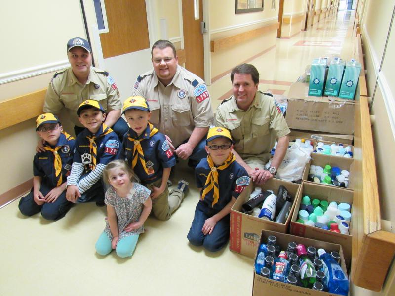 Thank you Cub Scout Pack 1799 for these toiletries